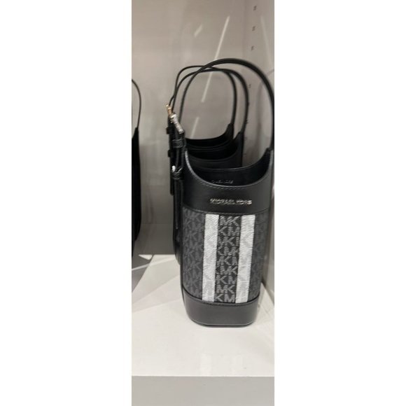 Michael Kors Wine Bottle Holder With Stripe Black Multi - Picture 3 of 8